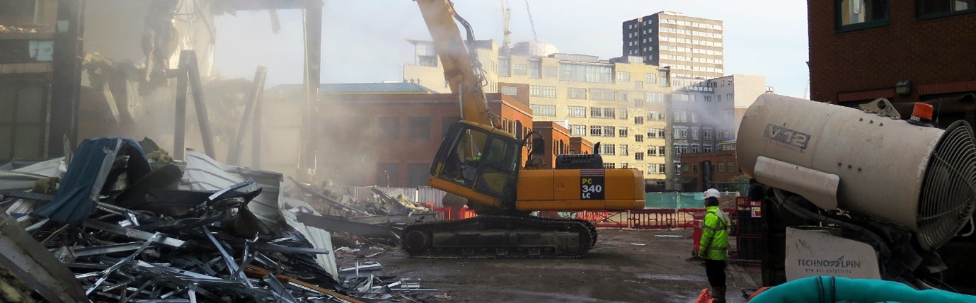 The Centre for Low Emission Construction (CLEC) conducts research using active construction and demolition sites as 'living labs' for emission measurement trials.