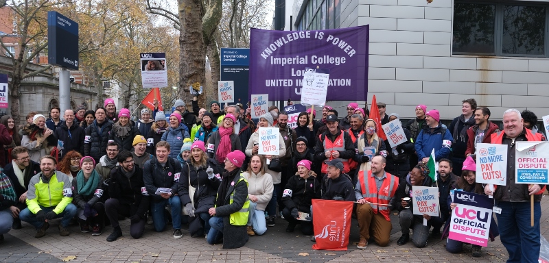 UCU and Unite strike action at College Main Entrance