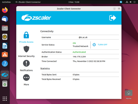 Screenshot for installing Zscaler on a Linux device