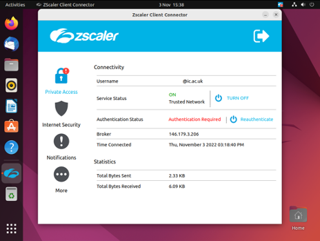 Screenshot for installing Zscaler on a Linux device