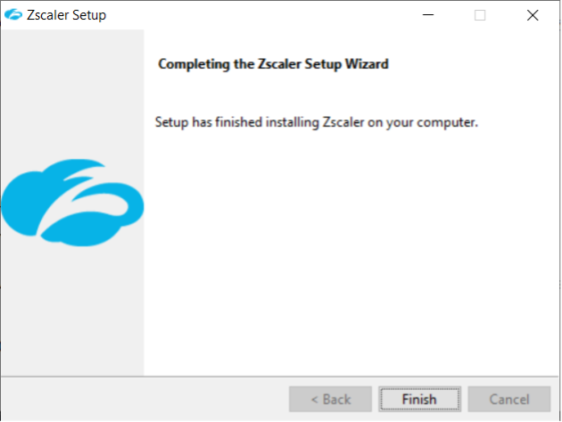 Screenshot for installing Zscaler on a Windows device