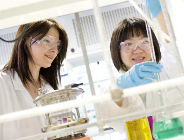 Chemistry students in a lab