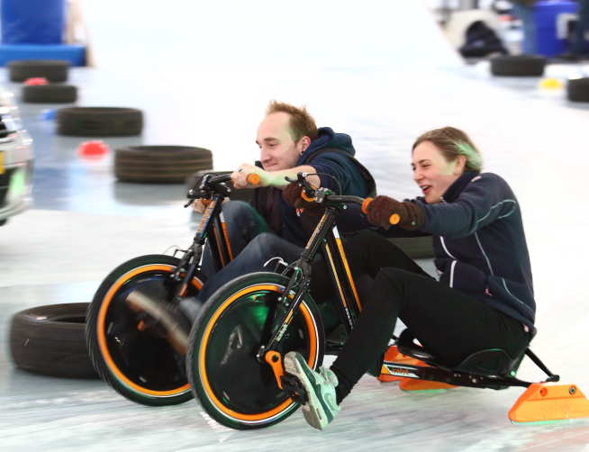 Steve's daughter, Isla, racing an Icebyk