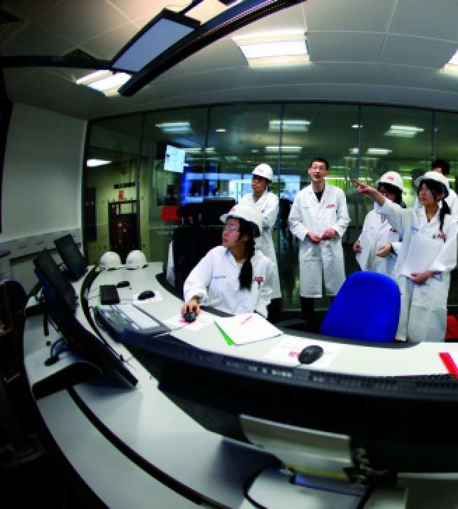 Students being taught in the ABB Control Room