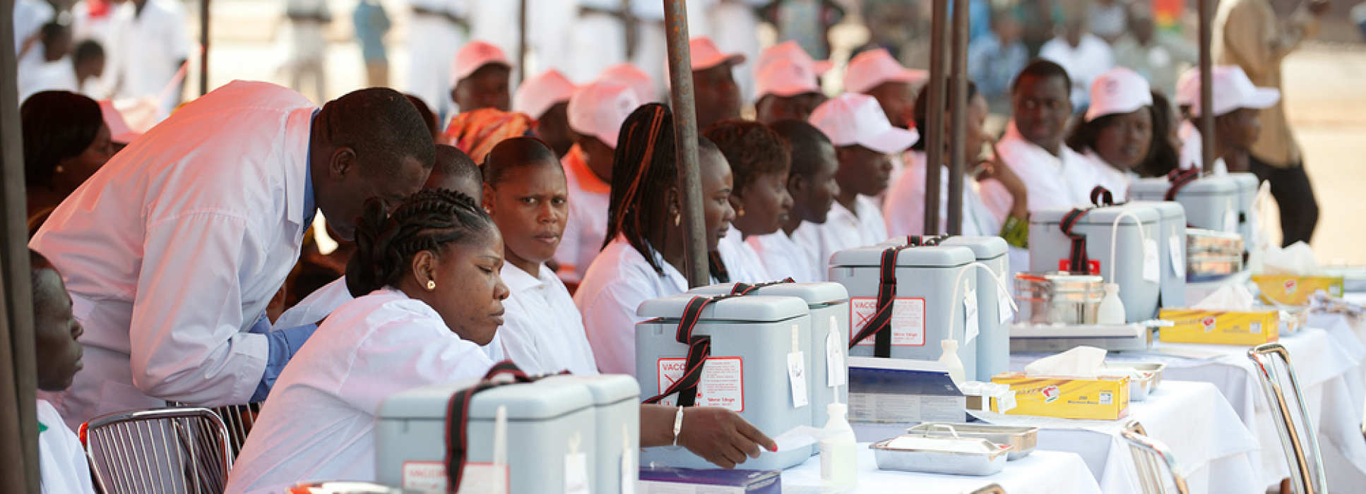 A malaria testing station