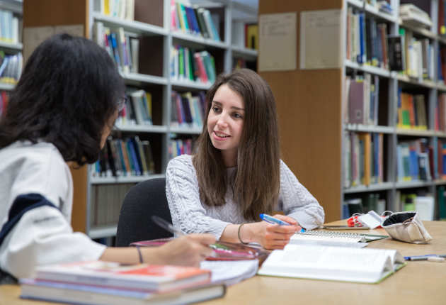 Students in library