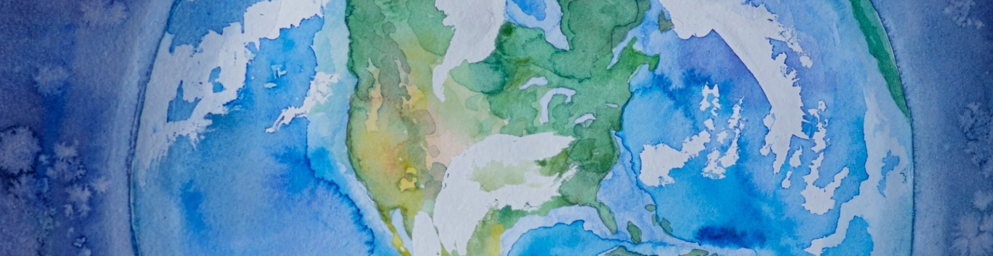 Watercolour illustration of the Earth
