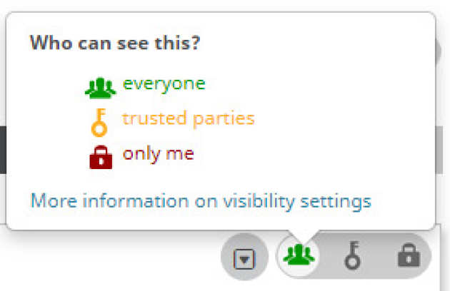 ORCID privacy screenshot