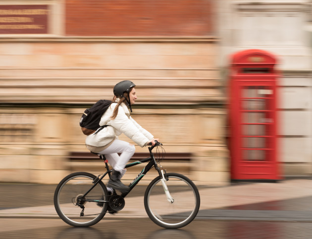 student cycling