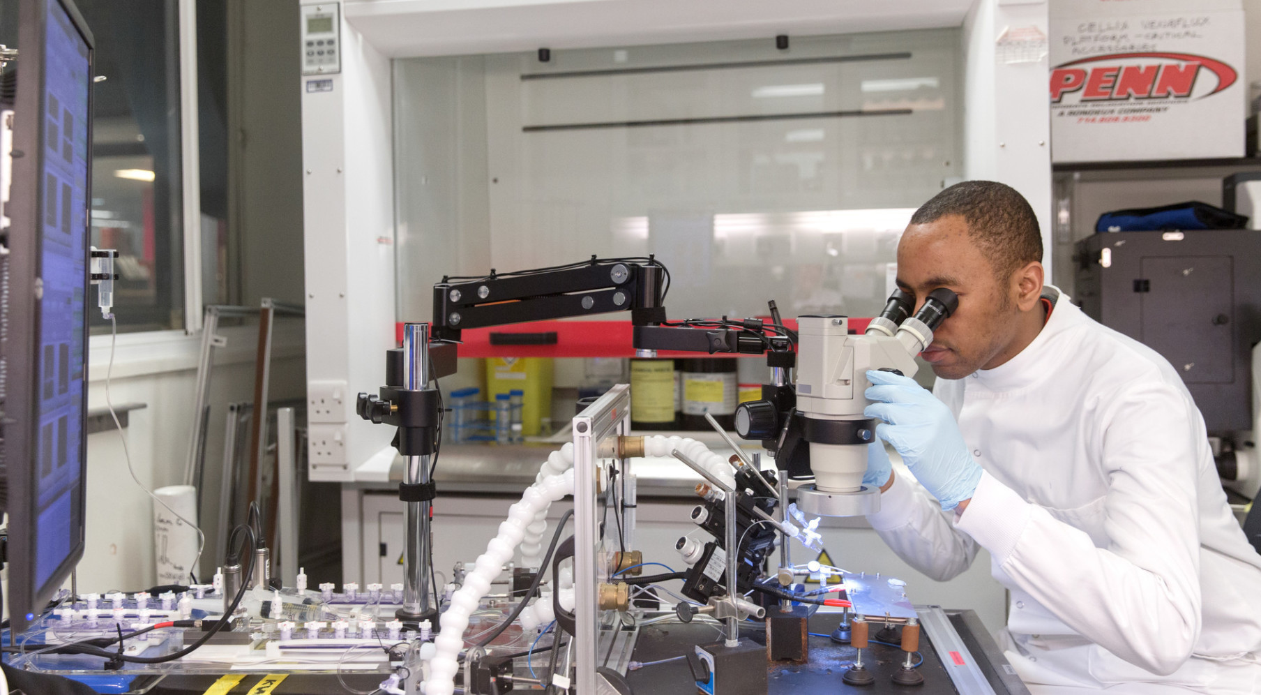 A student in a laboratory